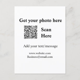 Laat je foto scannen QR website e-mailadres toevoe Briefkaart