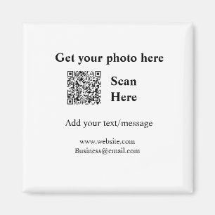 Laat je foto scannen QR website e-mailadres toevoe Magneet