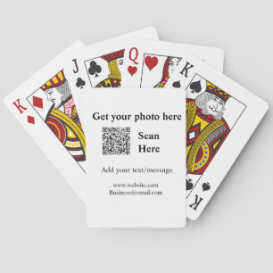 Laat je foto scannen QR website e-mailadres toevoe Pokerkaarten