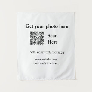 Laat je foto scannen QR website e-mailadres toevoe Wandkleed