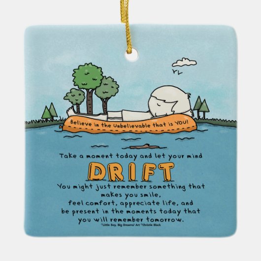 Laat je geest afdrijven keramisch ornament (Voorkant)