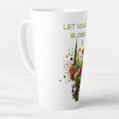 Laat je geest bloeien latte mok (Linkerhoek)