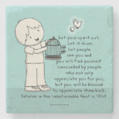 Laat je geest eruit stenen onderzetter (Voorkant)