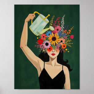 Laat je geest groeien Moody Emerald Poster