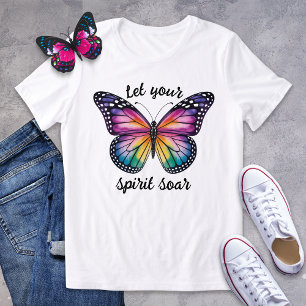 Laat je geest regenboog vlinder Shirt zweven