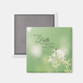 "Laat je geloof..." Christelijk Quote Bloembloem Magneet (Voorkant / Achterkant)