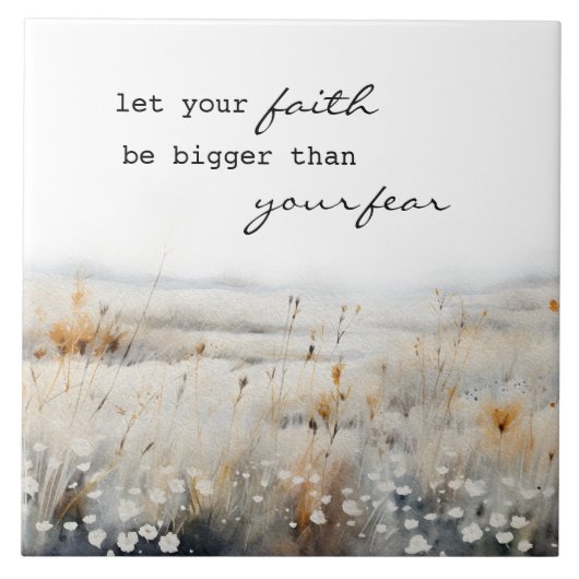 Laat je geloof groter zijn dan angst Christelijk Q Tegeltje (Voorkant)