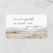 Laat je geloof groter zijn dan angst Christelijk Q Visitekaartje (Voorkant)