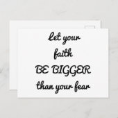 laat je geloof groter zijn dan je angst briefkaart (Voorkant / Achterkant)