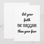 laat je geloof groter zijn dan je angst kaart (Voorkant / Achterkant)