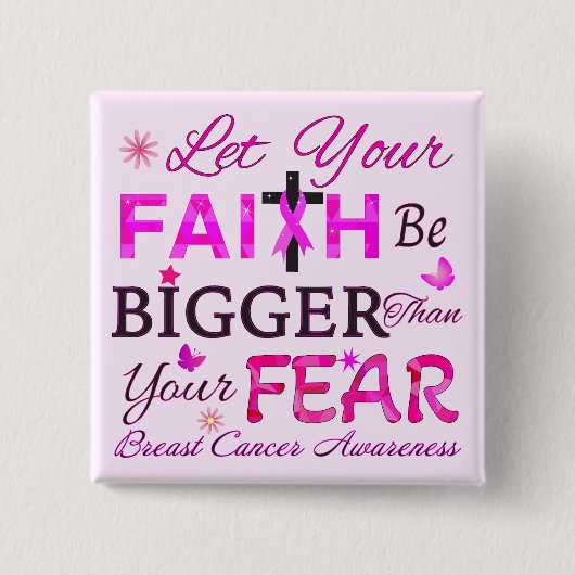 Laat je geloof groter zijn vierkante button 5,1 cm (Voorkant)