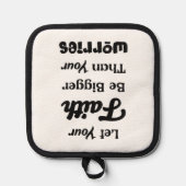 Laat je geloof - Zwart Pannenlap (Voorkant)