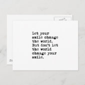 Laat je glimlach de wereld veranderen briefkaart (Voorkant / Achterkant)