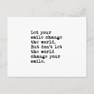 Laat je glimlach de wereld veranderen briefkaart