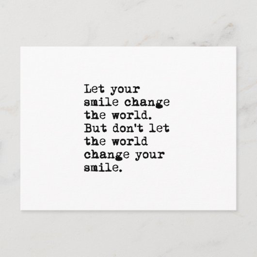 Laat je glimlach de wereld veranderen briefkaart (Voorkant)