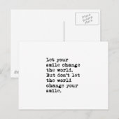 Laat je glimlach de wereld veranderen briefkaart (Voorkant / Achterkant)
