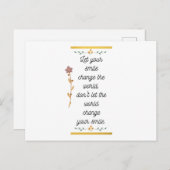 Laat je glimlach de wereld veranderen briefkaart (Voorkant / Achterkant)