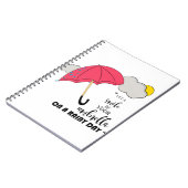 laat je glimlachen als paraplu op een regenachtige notitieboek (Linkerzijde)