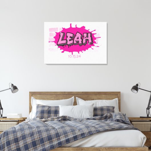 Laat je Graffiti naam Brick Wall inloggen Canvas Afdruk (Insitu (Slaapkamer))