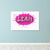 Laat je Graffiti naam Brick Wall inloggen Canvas Afdruk (Insitu (Houten vloer))