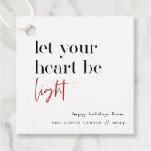 Laat je hart een lichte feestdag zijn bedankjes labels (Voorkant)