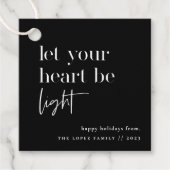 Laat je hart een lichte feestdag zijn bedankjes labels (Voorkant)