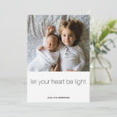 Laat je hart een lichte feestdagen wenskaart zien feestdagenkaart (Staand voorkant)