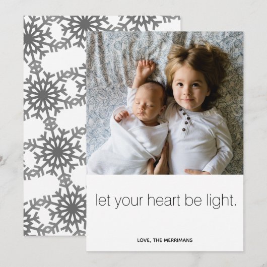 Laat je hart een lichte feestdagen wenskaart zijn feestdagenkaart (Voorkant / Achterkant)