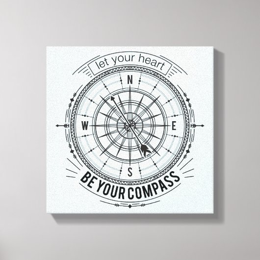 Laat je hart je kompas zijn canvas afdruk (Voorkant)