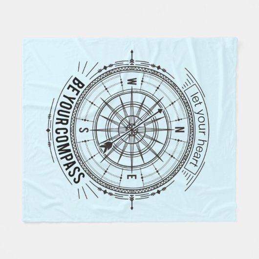 Laat je hart je kompas zijn fleece deken (Voorkant (Horizontaal))