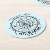 Laat je hart je kompas zijn ronde kartonnen onderzetter (Gebogen)