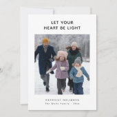 Laat je hart licht zijn Familiefoto Kerstmis Feestdagenkaart (Voorkant)