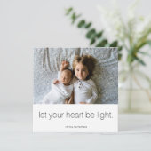 Laat je hart licht zijn fotokaart feestdagenkaart (Staand voorkant)