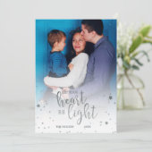 Laat je hart licht zijn, zilverfeestfoto feestdagenkaart (Staand voorkant)