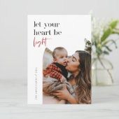 Laat je hart lichten Boog Foto Feestdagenkaart (Staand voorkant)