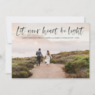 Laat je hart lichten Overlay in Zwart Feestdagenkaart