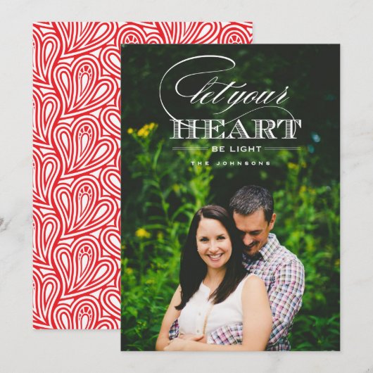 Laat je hart lichter zijn Vakantiefotokaart Feestdagenkaart (Voorkant / Achterkant)