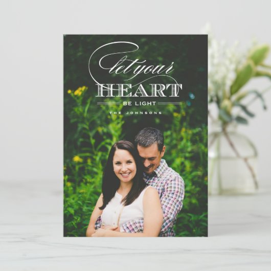 Laat je hart lichter zijn Vakantiefotokaart Feestdagenkaart (Staand voorkant)