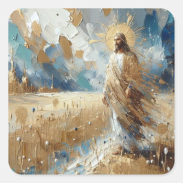 Laat je hart niet in de war raken - Jesus Series A Vierkante Sticker