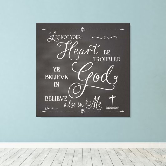 Laat je hart niet lastig vallen canvas afdruk (Insitu (Houten vloer))