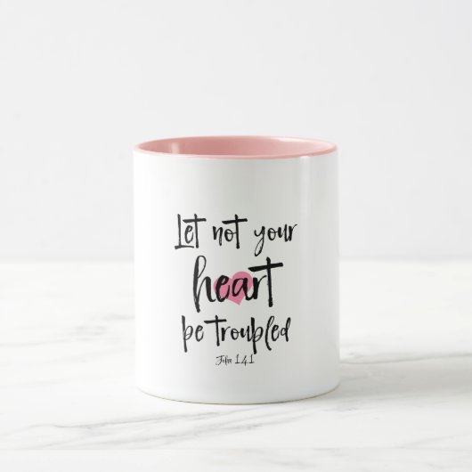 Laat je hart niet versteld staan van bijbelse vers mok (Midden)