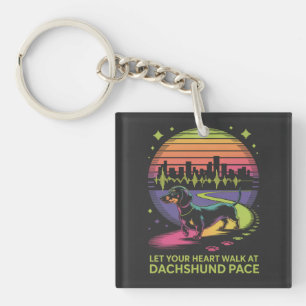 Laat je hart wandelen in dachshund-tempo sleutelhanger