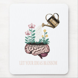 Laat je ideeën bloeien Vintage Brain Garden Muismat