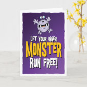 laat je innerlijk monster vrij! kaart (Gele Bloem)
