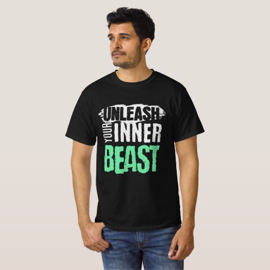 Laat je innerlijke beest los - Intens Gym-ontwerp T-shirt (Voorkant volledig)