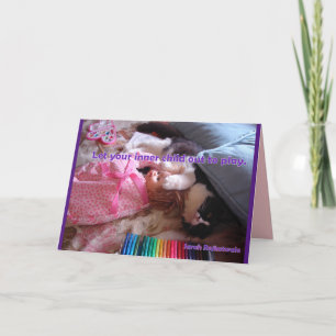 Laat je innerlijke kind uit Tuxedo Cat bedankkaart Kaart