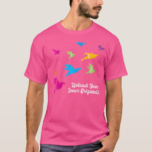 Laat je innerlijke origamist de kleurrijke origami t-shirt
