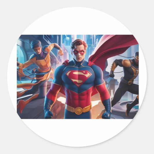Laat je innerlijke superheld los! 💥 #SuperHero #P Ronde Sticker (Voorkant)