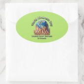 Laat je innerlijke vriendelijkheid los. Werelddag  Ovale Sticker (Tas)