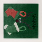 Laat je Kerstmis mooi zijn en Fun Hohoho! Legpuzzel (Horizontaal)